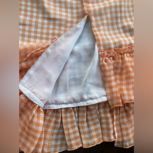 LPA Orange Gingham Ruffle Skirt NWT - Picture 4 of 7